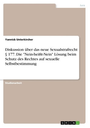 Diskussion über das neue Sexualstrafrecht 177. Die "Nein-heißt-Nein" Lösung beim Schutz des Rechtes