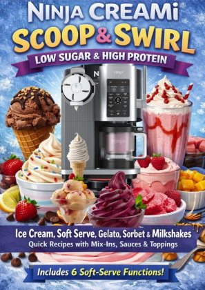 NINJA CREAMi SCOOP & SWIRL - LOW SUGAR & HIGH PROTEIN Ice Cream, Soft Serve, Gelato, Sorbet & Milksh