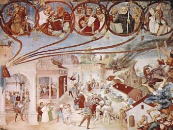 Lorenzo Lotto - Freskenzyklus im Oratori Suardi in Trescore, Szene: Martyrium der Hl. Klara - 500 Te