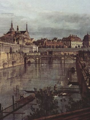 Canaletto (I) - Der alte Wassergraben des Zwingers, von der Orangerie Richtung Stadt aus gesehen - 5