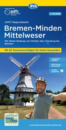 BVA ADFC Regionalkarte Bremen-Minden Mittelweser 1:75.000