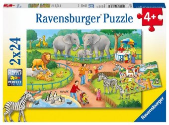 Kinderpuzzle 2x24 Teile - Ein Tag im Zoo