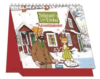 TRÖTSCH - Aufstell Adventskalender "Pettersson und Findus" | Weihnachtskalender mit 24 Türchen und l