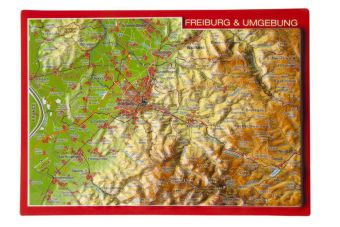 Freiburg & Umgebung, Reliefpostkarte