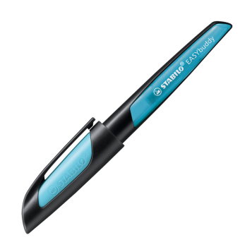 Schulfüller mit Standard-Feder M - STABILO EASYbuddy in schwarz/himmelblau - Schreibfarbe blau (lösc