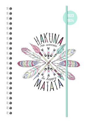 Collegetimer Hakuna Matata 2023/2024 - Schüler-Kalender A5 (15x21 cm) - Ringbindung - Weekly - 224 S