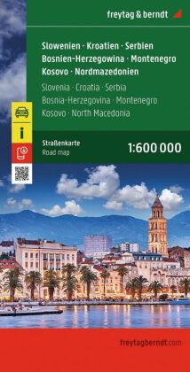 freytag & berndt Straßenkarte Slowenien - Kroatien - Serbien - Bosnien-Herzegowina - Montenegro - Ko
