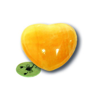 Orangencalzit Skorpion, Edelsteinherz