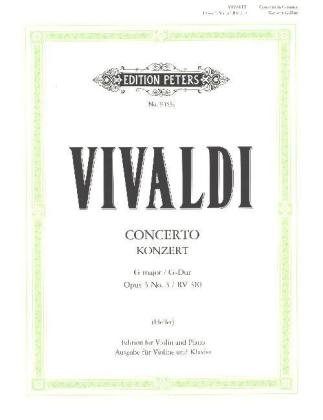 Konzert für Violine, Streicher und Basso continuo G-Dur op. 3 Nr. 3 RV 310 / PV 96 (Ausgabe für Viol