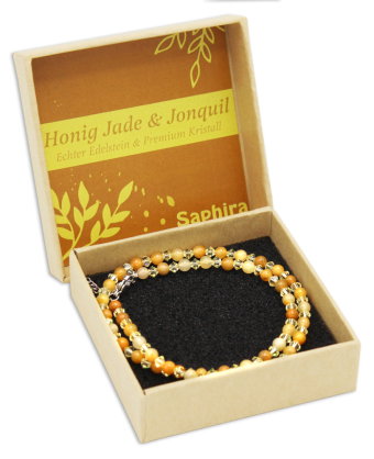 Honig Jade Saphira Edelsteinkette