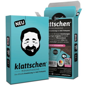 DENKRIESEN - klattschen® - Männerabend - SPIELKARTENKARTON "Das wahrscheinlich beste Trinkspiel alle