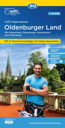 BVA ADFC Regionalkarte Oldenburger Land, mit Knotenpunkten 1:75.000