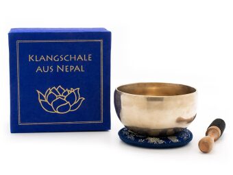Klangschalen-Set Box 1 bedruckt Lotusblüte blau