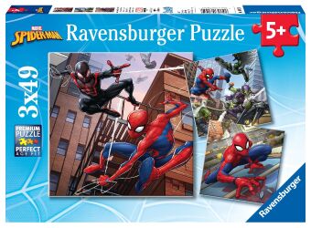 Kinderpuzzle 3x49 Teile - Spider-Man beschützt die Stadt