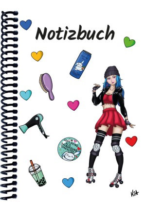 A 4 Notizbuch Manga Enora, weiß, blanko