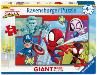 Ravensburger Kinderpuzzle 12004216 - Spidey in Aktion! - Bodenpuzzle mit 60 großen Puzzleteilen, für