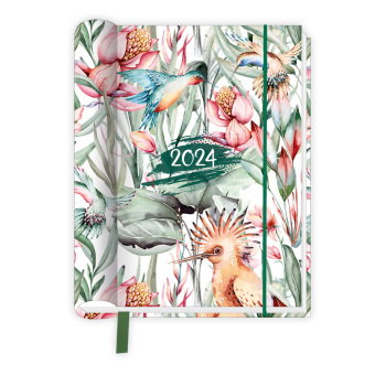 Trötsch Taschenkalender A6 Wire-O Motiv Tiere 2024 - mit Postkarten