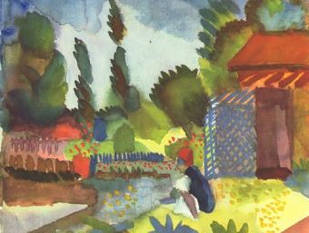 August Macke - Tunislandschaft mit sitzendem Araber - 1.000 Teile (Puzzle)