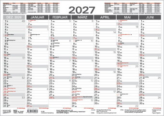 Tafelkalender A4 "Stabil" 2027