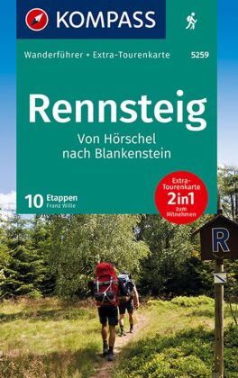 KOMPASS Wanderführer Rennsteig, 10 Etappen mit Extra-Tourenkarte