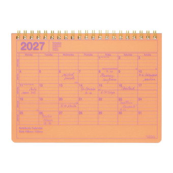 Mark's 2027 Notebook Calendar S, Neon Orange