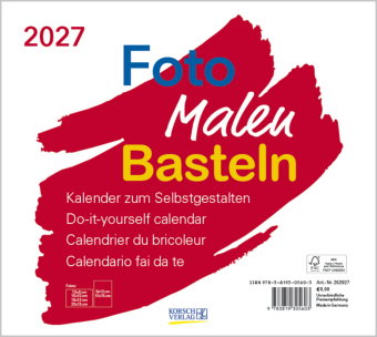 Foto-Malen-Basteln Bastelkalender quer weiß 2027