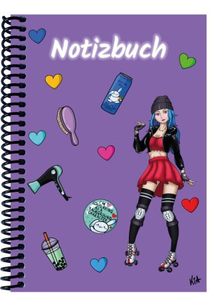 A 5 Notizbuch Manga Enora, lila, kariert