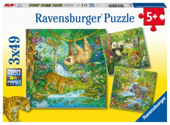 Kinderpuzzle 3x49 Teile - Im Urwald