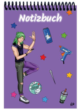 A 4 Notizblock Manga Quinn, lila, blanko