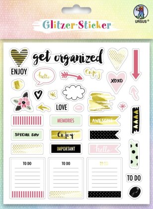 URSUS Glitzer-Sticker "Bullet Journal"