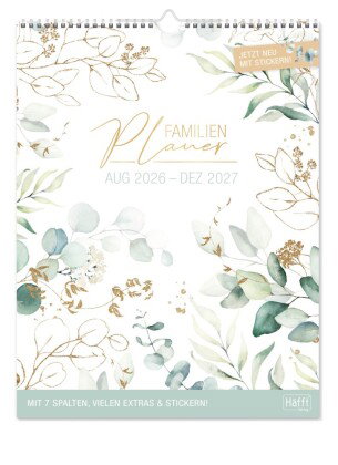 Familienplaner XXL 26/27 Wand-Kalender 7-spaltig 17 Monate [Blattgold]