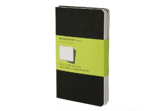 Moleskine Cahier A6, blanko, schwarz, 3er-Set