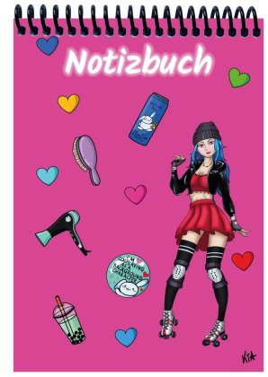 A 4 Notizblock Manga Enora, pink, blanko
