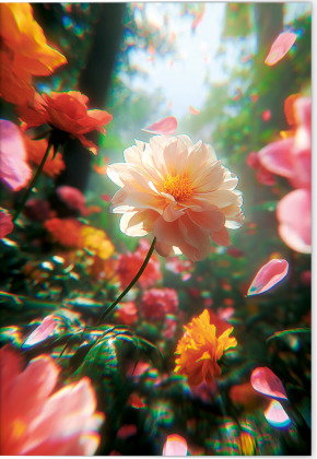Grußkarte Blütenträume Motiv Blassrosa Dahlie