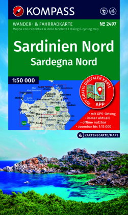 KOMPASS Wanderkarten-Set 2497 Sardinien Nord / Sardegna Nord (4 Karten) 1:50.000