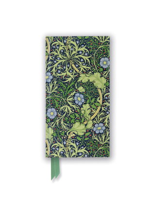 Schmales Hardcover-Notizbuch: William Morris, Meeresalgen Tapetendesign