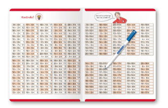 Ich übe alle Subtraktionsaufgaben im Zahlenraum bis 20 mit Stift