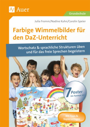 Farbige Wimmelbilder für den DaZ-Unterricht, 7 Poster im Format A1