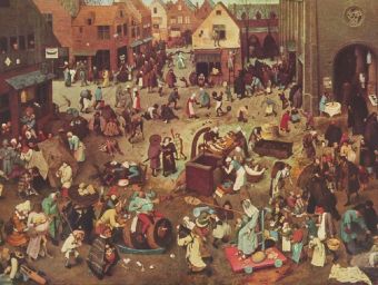 Pieter Bruegel d. Ä. - Serie der bilderbogenartigen Gemälde, Streit des Karnevals mit der Fastenzeit