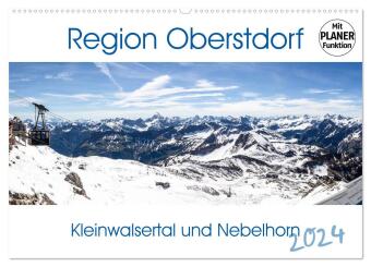 Region Oberstdorf - Kleinwalsertal und Nebelhorn (Wandkalender 2024 DIN A2 quer), CALVENDO Monatskal
