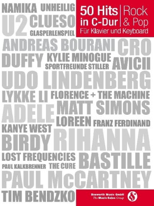 50 Hits in C-Dur: Rock & Pop, Für Klavier und Keyboard. Bd.1