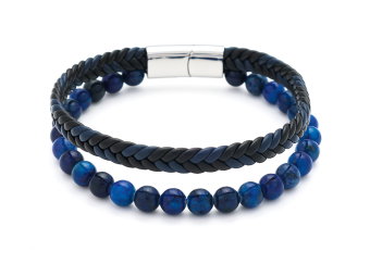 Edelsteinarmband Doppio Sodalith/Lapislazuli