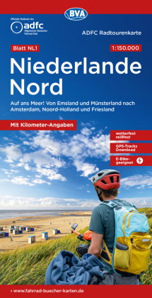 ADFC-Radtourenkarte NL 1 Niederlande Nord 1:150.000, reiß- und wetterfest, E-Bike geeignet, GPS-Trac