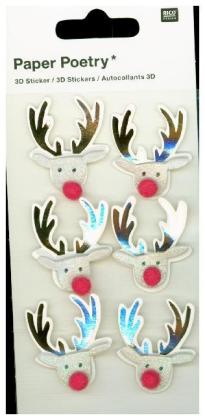 3D Sticker, Jolly Christmas, Rentier