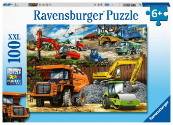 Kinderpuzzle 100 XXL Teile - Fahrzeuge auf der Baustelle