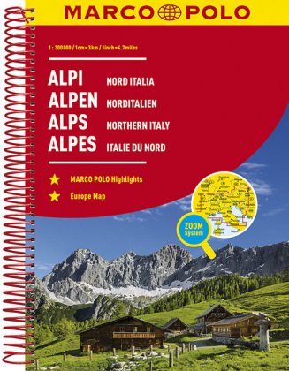 MARCO POLO Reiseatlas Alpen, Norditalien 1:300.000. Marco Polo Alpes, Italie du nord. Marco Polo Alp
