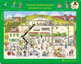 Wimmel-Rahmenpuzzle Sommer Motiv Bahnhof