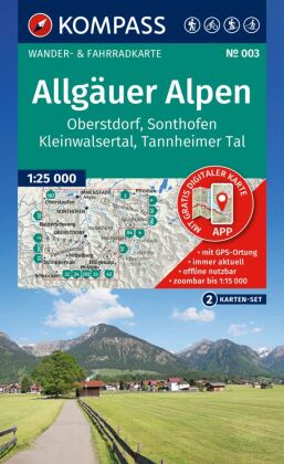 KOMPASS Wanderkarten-Set 003 Allgäuer Alpen, Oberstdorf, Sonthofen, Kleinwalsertal, Tannheimer Tal (