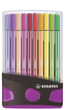 Premium-Filzstift - STABILO Pen 68 ColorParade - 20er Tischset in anthrazit/pink - mit 20 verschiede