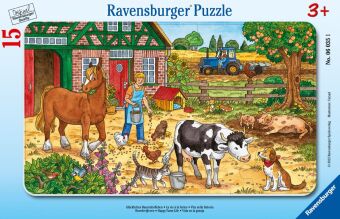 Kinderpuzzle 15 Teile - Glückliches Bauernhofleben